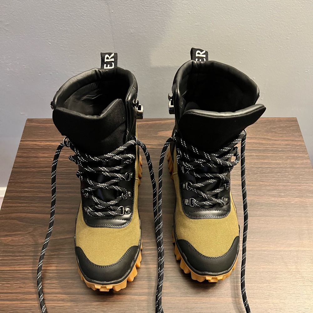 Moncler Helis Canvas Lace-Up Hiking Boots